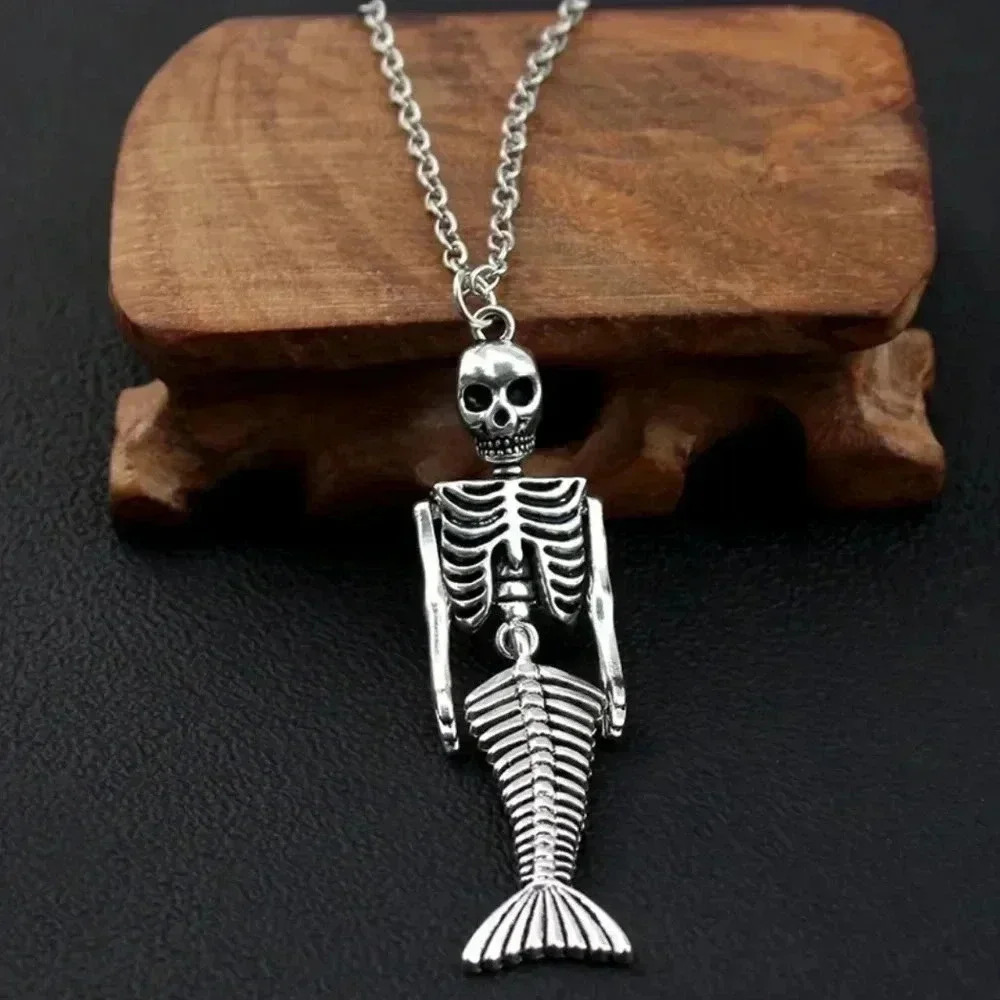 Mermaid Skeleton hot Stainless steel Necklace